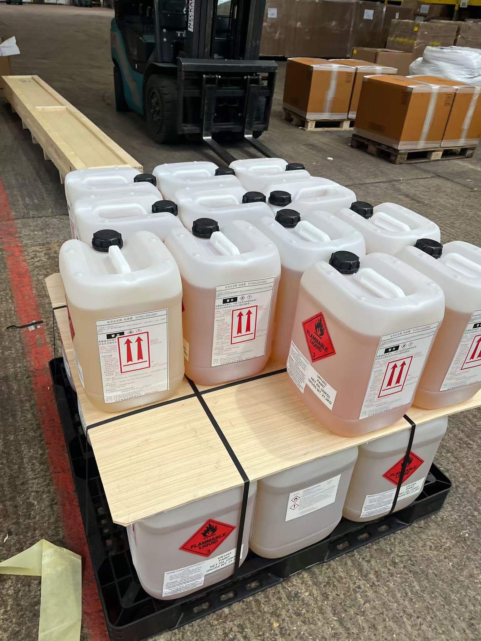 液体化工粉末通过国际快递出口寄到丹麦港口操作环节